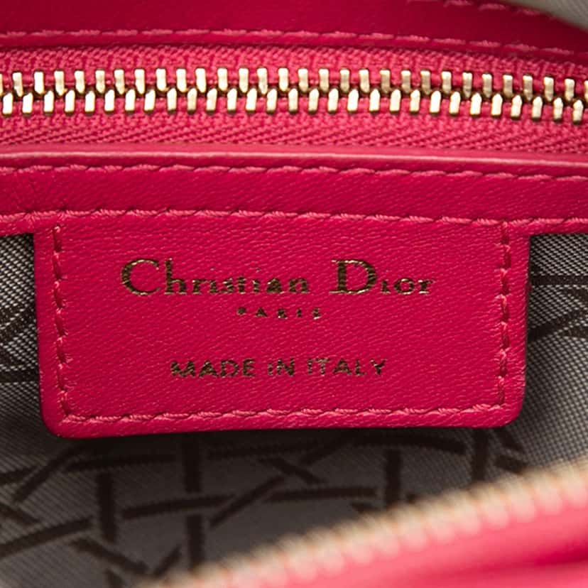 Dior Medium Lambskin Cannage Lady Dior Pink Leather Very good condition - Box View
