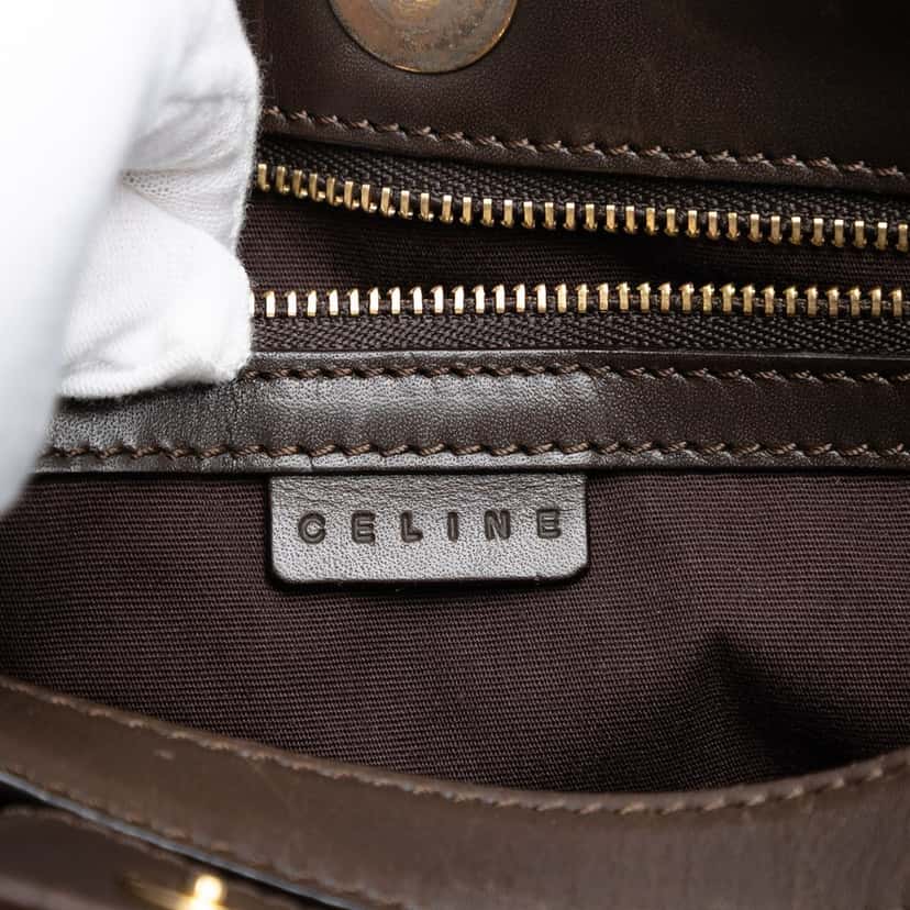 Celine C Macadam Suede Shoulder Bag Brown Leather Very good condition - Box View