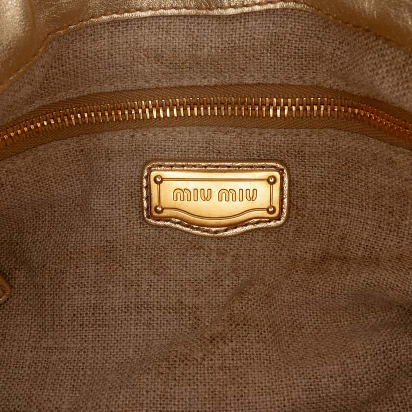 Miu Miu Matelasse Canvas Coffer Satchel Beige Good condition - Box View