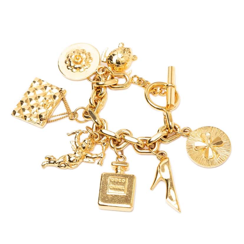 Chanel Gold Plated Lucky Charms Bracelet Gold Metal Very good condition - Back View