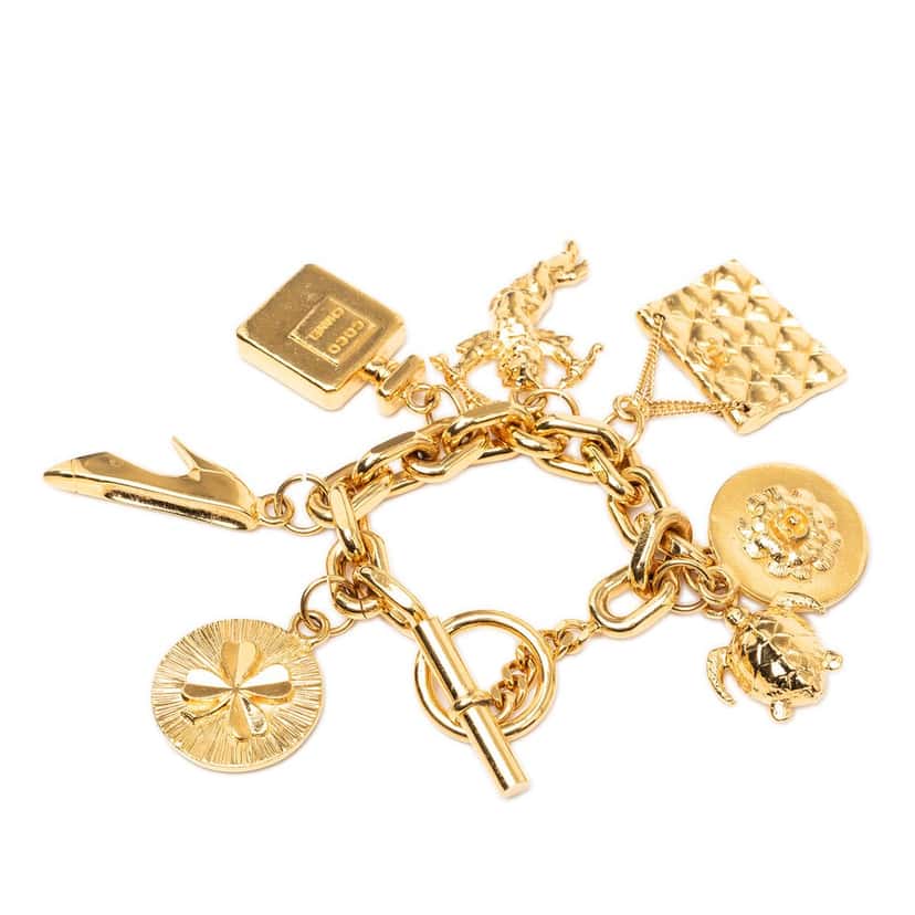 Chanel Gold Plated Lucky Charms Bracelet Gold Metal Very good condition - Inside View