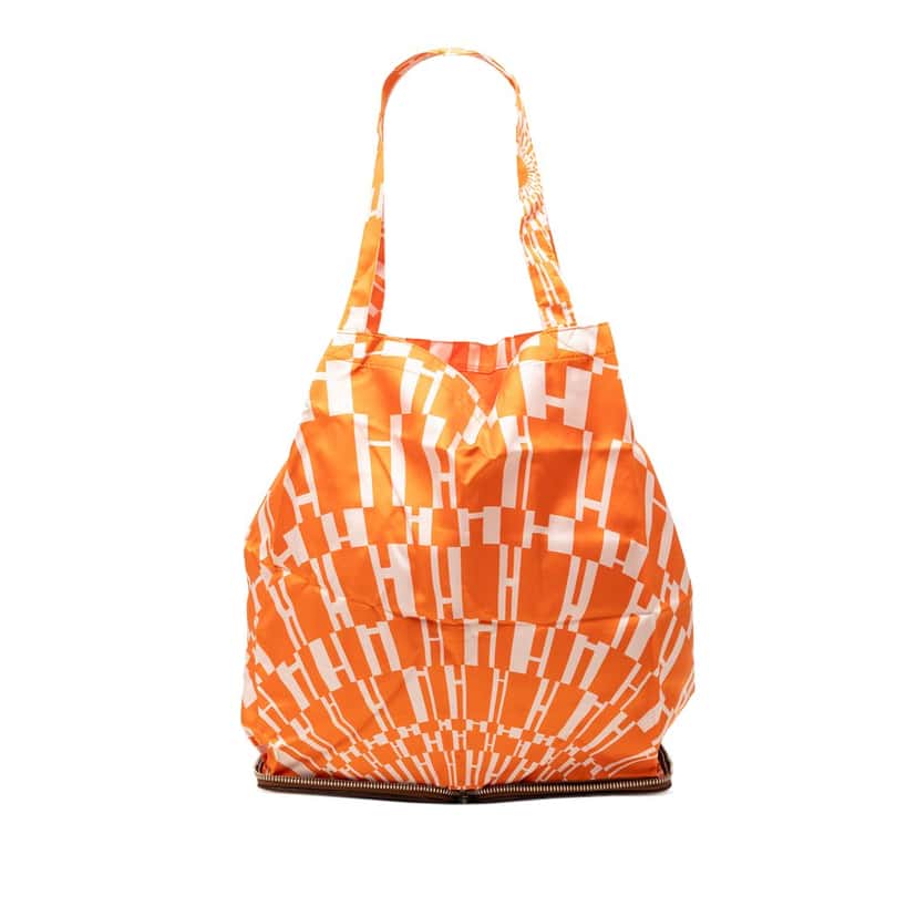 Hermès H Logo Silky Pop Folding Pouch Tote Orange Very good condition - Front View