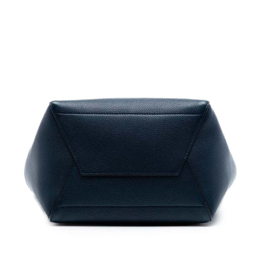 Celine Medium Soft Grained Calfskin Seau Sangle Bucket Bag Blue Leather Very good condition - Inside View