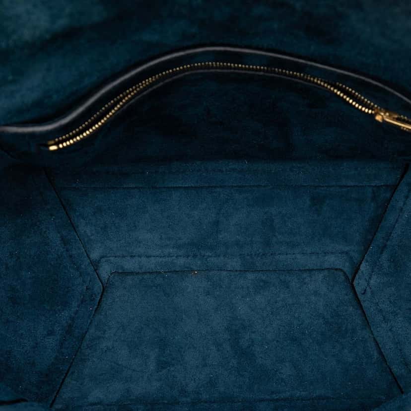 Celine Medium Soft Grained Calfskin Seau Sangle Bucket Bag Blue Leather Very good condition - Model View