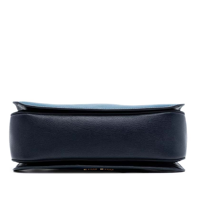 Miu Miu Bicolor Goatskin Madras Satchel Blue Leather Very good condition - Inside View