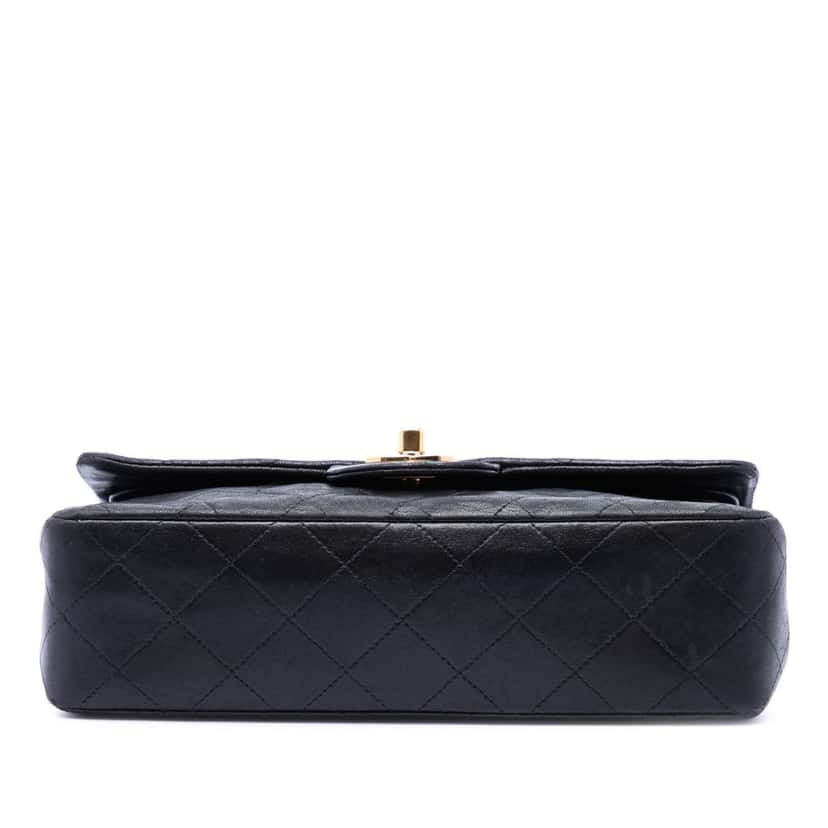 Chanel Small Classic Lambskin Double Flap Black Leather Very good condition - Inside View