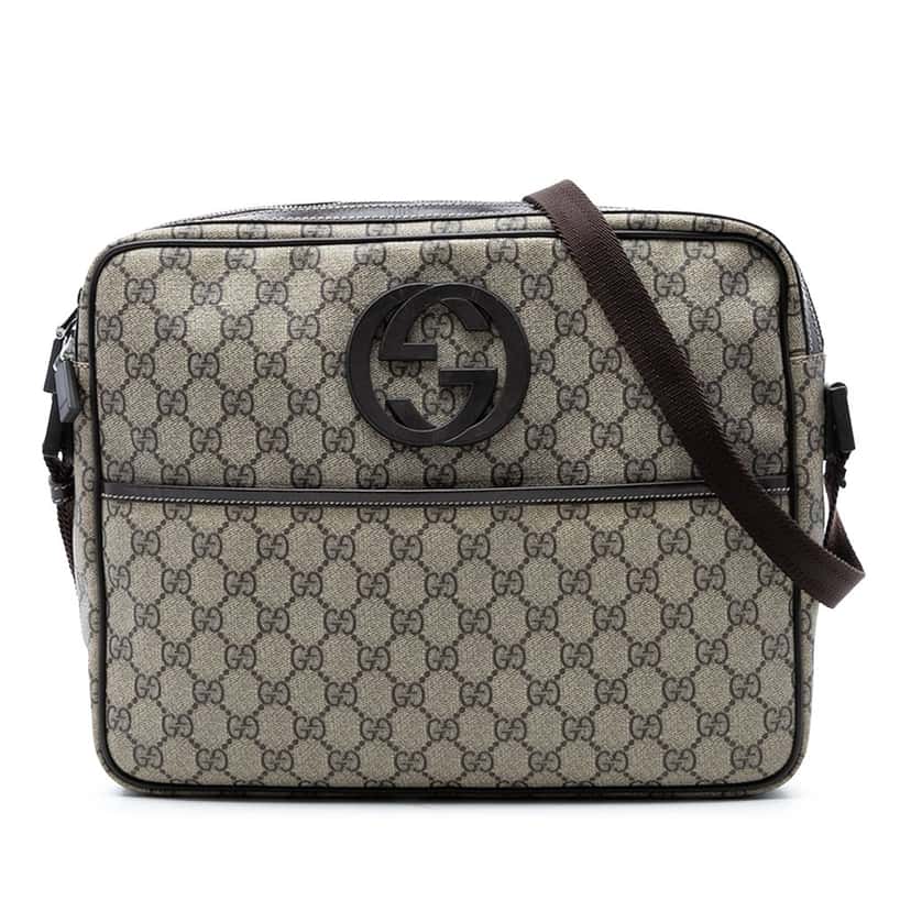 Gucci GG Supreme Interlocking G Crossbody Beige Very good condition - Front View