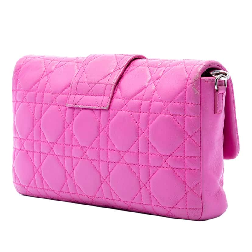 Dior Lambskin Cannage Miss Dior Promenade Crossbody Pink Leather Very good condition - Back View