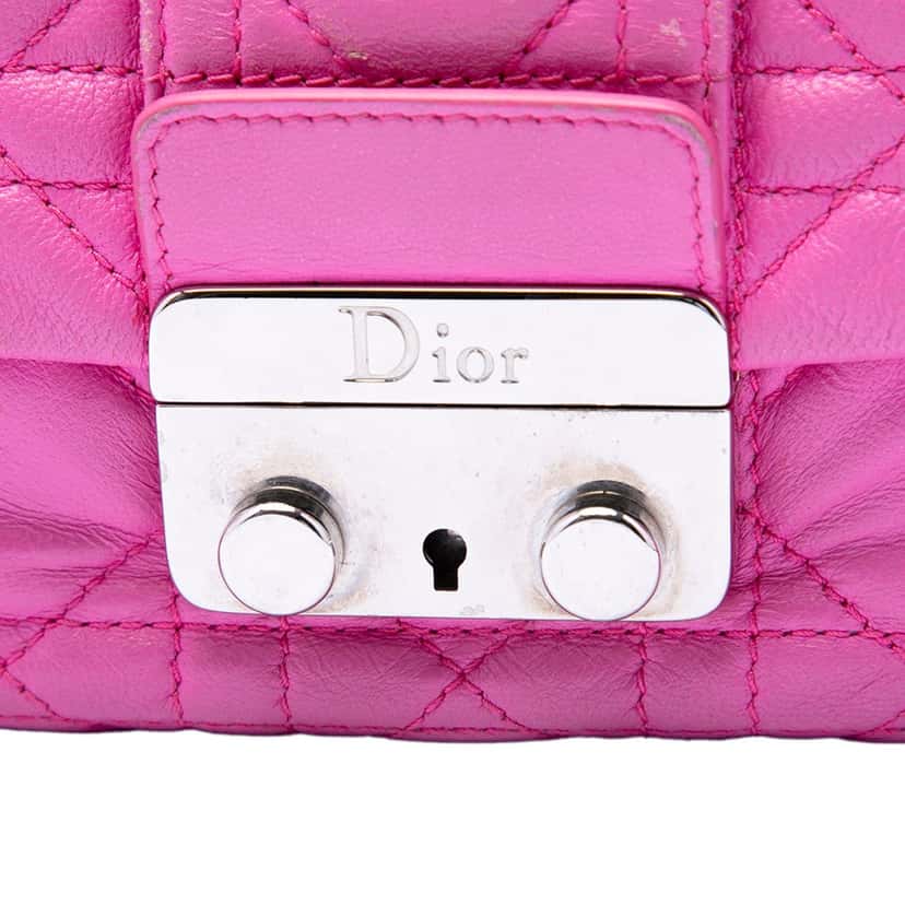 Dior Lambskin Cannage Miss Dior Promenade Crossbody Pink Leather Very good condition - Box View