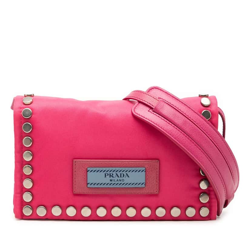 Prada Tessuto Etiquette Crossbody Pink Very good condition - Front View