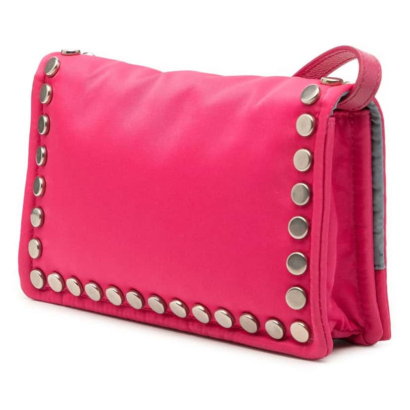Prada Tessuto Etiquette Crossbody Pink Very good condition - Back View