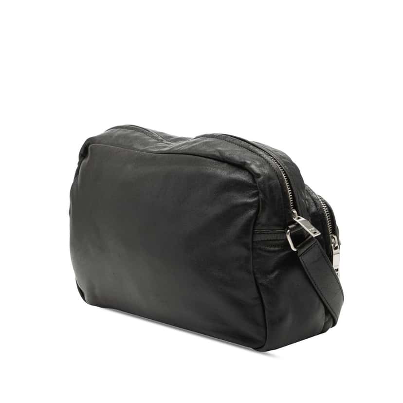 Saint Laurent Lambskin Sid Messenger Bag Black Leather Good condition - Back View