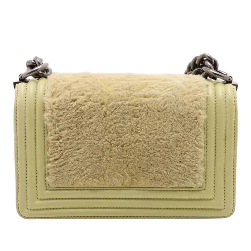 Chanel Small Shearling Boy Flap Yellow Very good condition - Back View