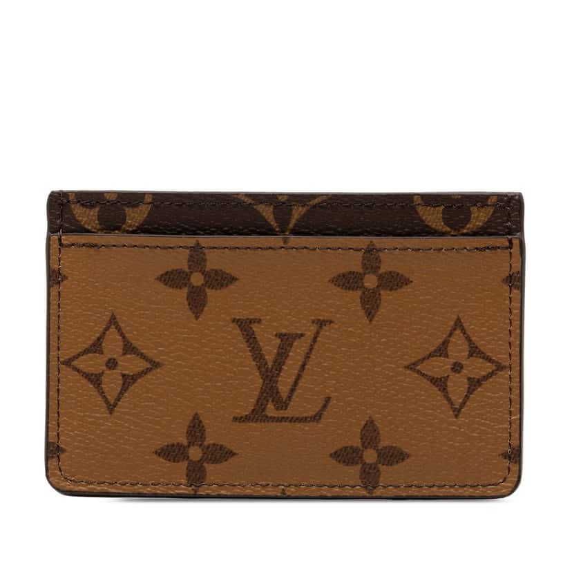 Louis Vuitton Monogram Reverse Card Holder Brown Never worn - Front View
