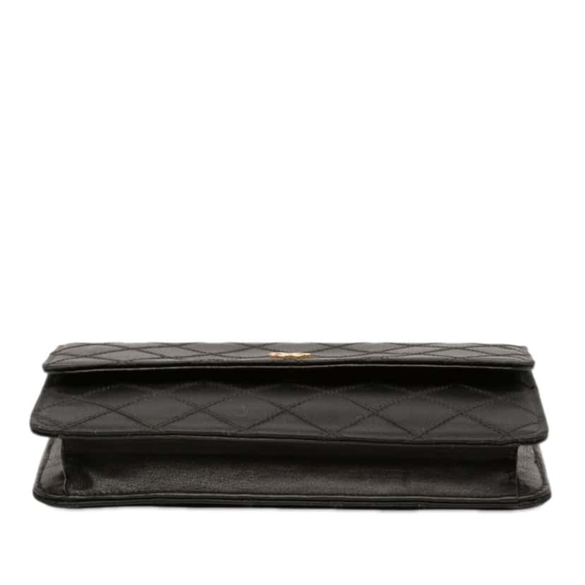 Chanel CC Satin Diamond Stitch Clutch Black Very good condition - Inside View