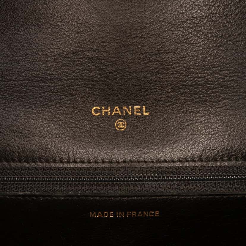 Chanel CC Satin Diamond Stitch Clutch Black Very good condition - Box View