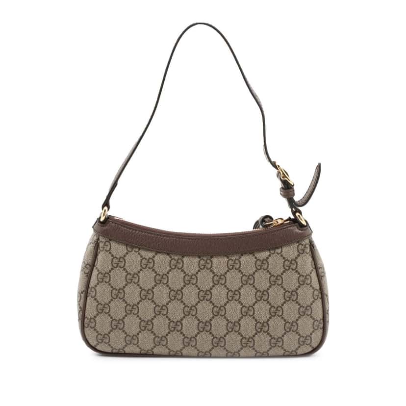 Gucci Small GG Supreme Ophidia Shoulder Bag Beige Very good condition - Back View