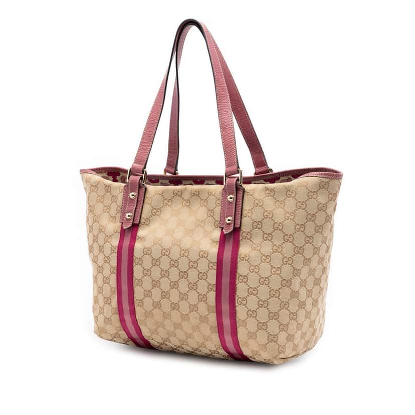 Gucci Large GG Canvas Jolicoeur Tote Beige Very good condition - Back View
