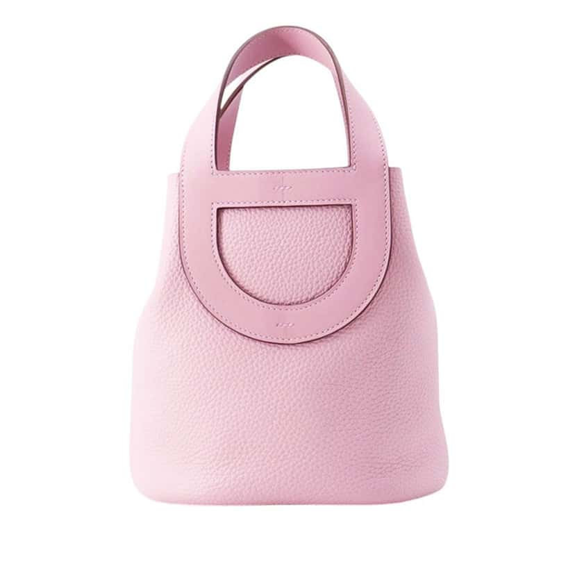 Hermès Clemence and Swift In The Loop 18 Pink Leather Very good condition - Front View