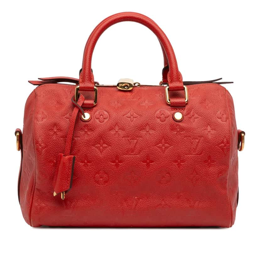 Louis Vuitton Monogram Empreinte Speedy Bandouliere 25 Red Leather Very good condition - Front View