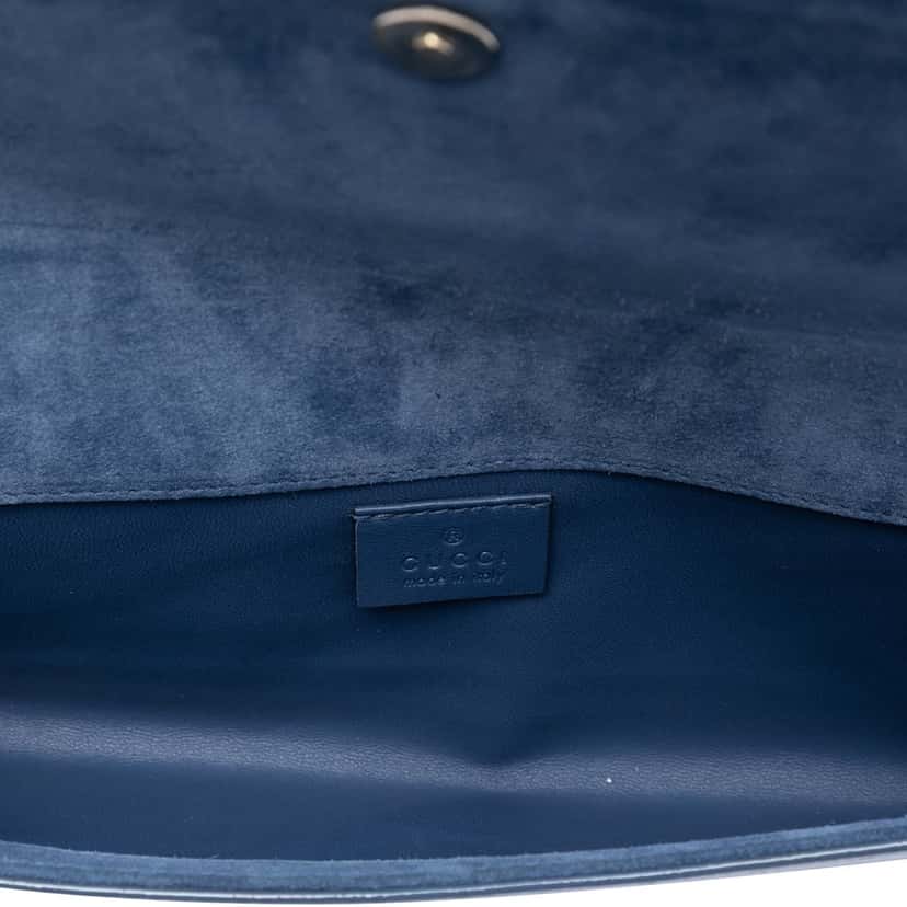 Gucci Microguccissima Patent Broadway Clutch Blue Leather Very good condition - Model View