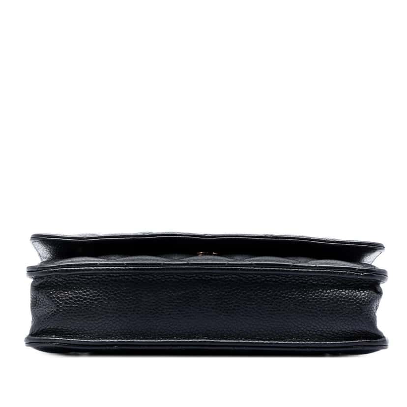 Chanel CC Quilted Caviar Wallet on Chain Black Leather Very good condition - Inside View