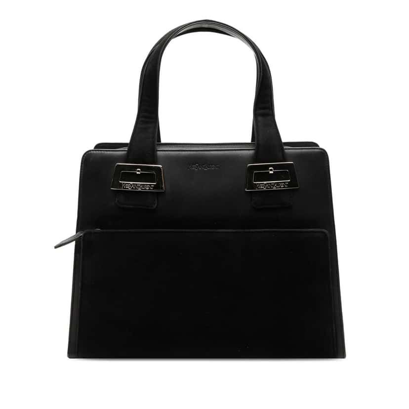 Saint Laurent Leather and Tribute Suede Top Handle Bag Black Leather Very good condition - Front View