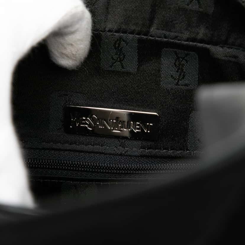 Saint Laurent Leather and Tribute Suede Top Handle Bag Black Leather Very good condition - Box View