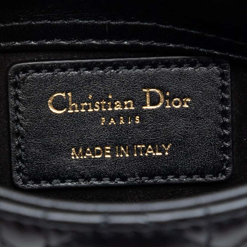 Dior Micro Lambskin Cannage Lady Dior Black Leather Very good condition - Box View