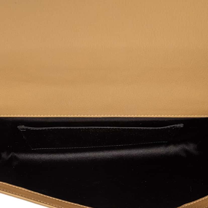 Saint Laurent Large Calfskin Monogram Belle De Jour Clutch Brown Leather Very good condition - Model View