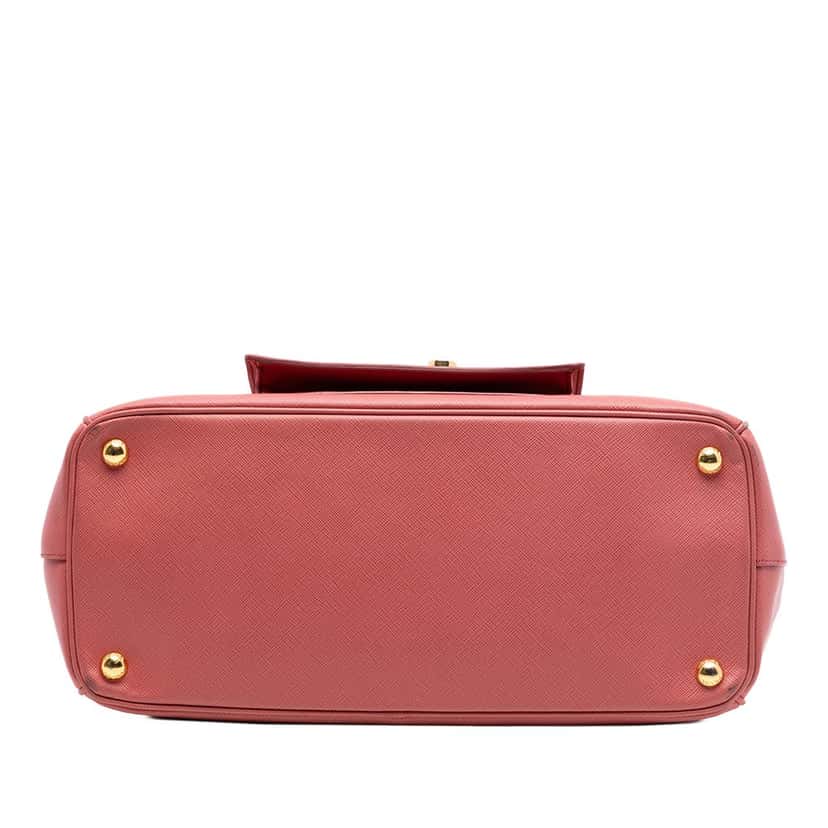 Prada Saffiano Lux Galleria Double Zip Front Pocket Satchel Pink Leather Very good condition - Inside View