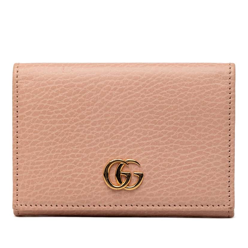 Gucci GG Marmont Calfskin Card Case Wallet Brown Leather Very good condition - Front View