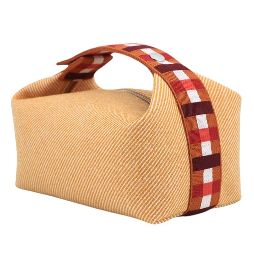 Hermès Small Wool Bride a Brac Au Carre Case Orange Very good condition - Back View