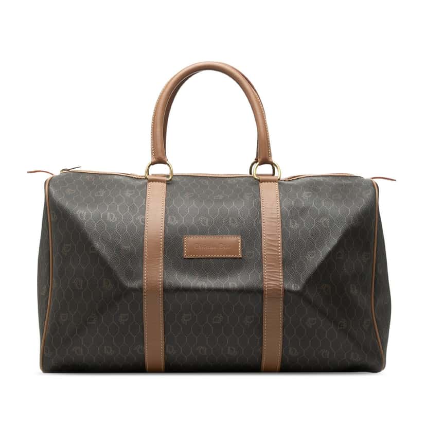 Dior Honeycomb Coated Canvas Travel Bag Black Very good condition - Front View