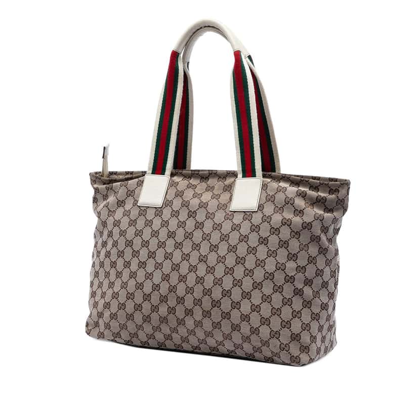 Gucci GG Canvas Web Tote Beige Very good condition - Back View