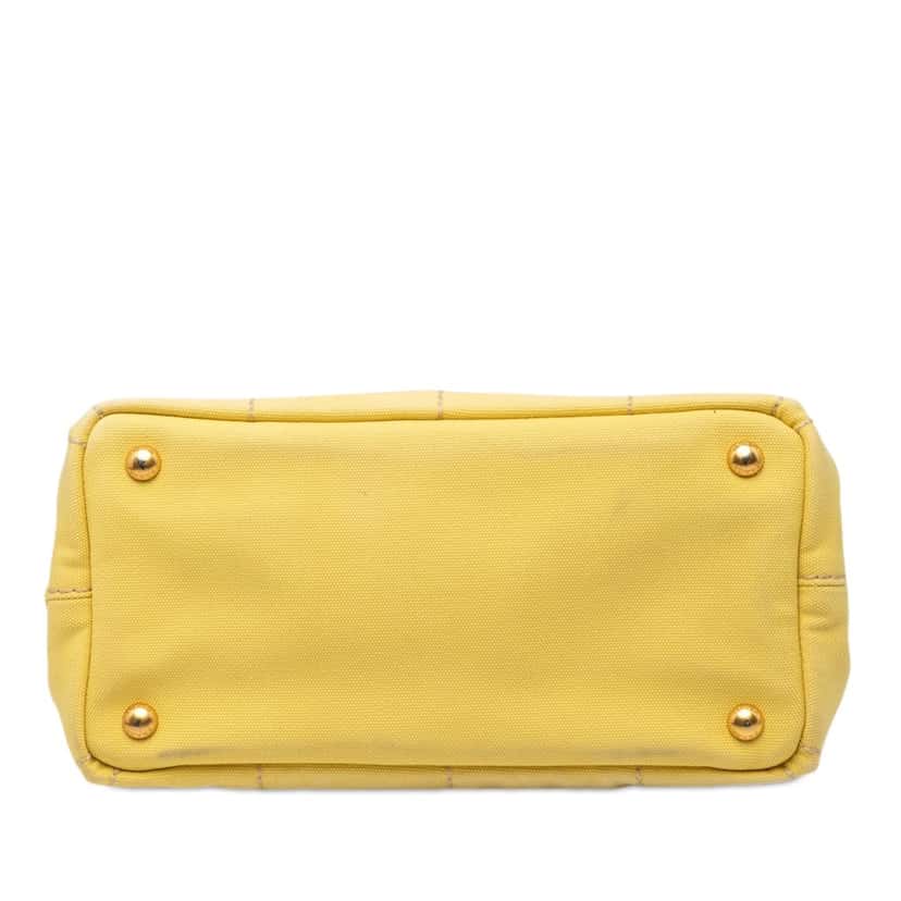 Prada Small Canvas Canapa Logo Satchel Yellow Very good condition - Inside View
