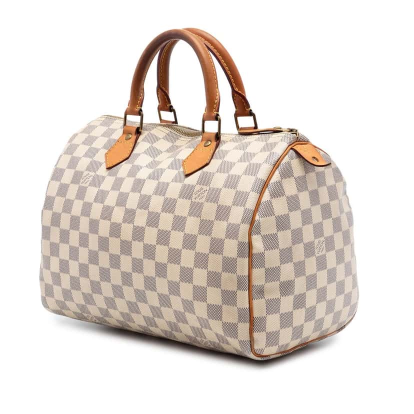 Louis Vuitton Damier Azur Speedy 30 White Very good condition - Back View