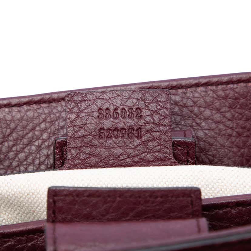 Gucci Small Calfskin Bamboo Shopper Satchel Purple Leather Very good condition - Box View