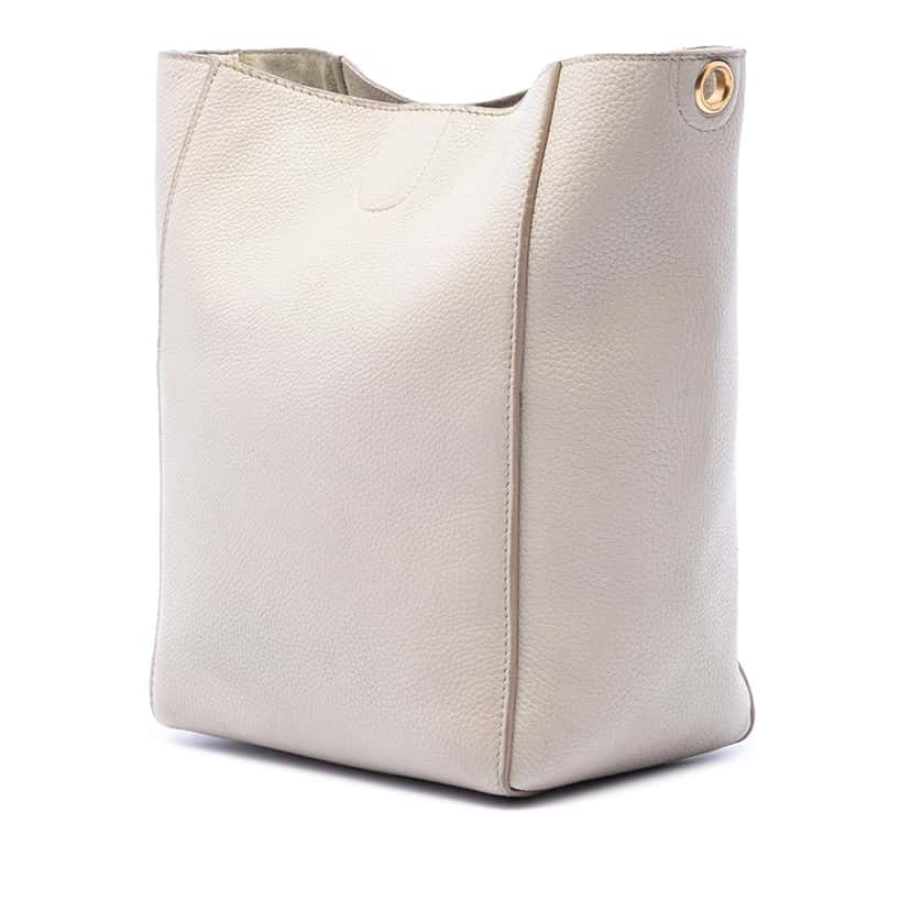 Celine Small Soft Grained Calfskin Seau Sangle Bucket Bag Brown Leather Very good condition - Back View