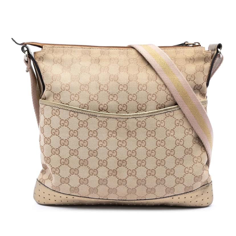 Gucci GG Canvas Web Crossbody Beige Very good condition - Front View