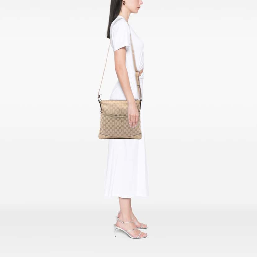 Gucci GG Canvas Web Crossbody Beige Very good condition - Box View