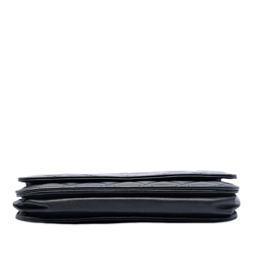 Chanel CC Quilted Lambskin Wallet On Chain Black Leather Very good condition - Inside View
