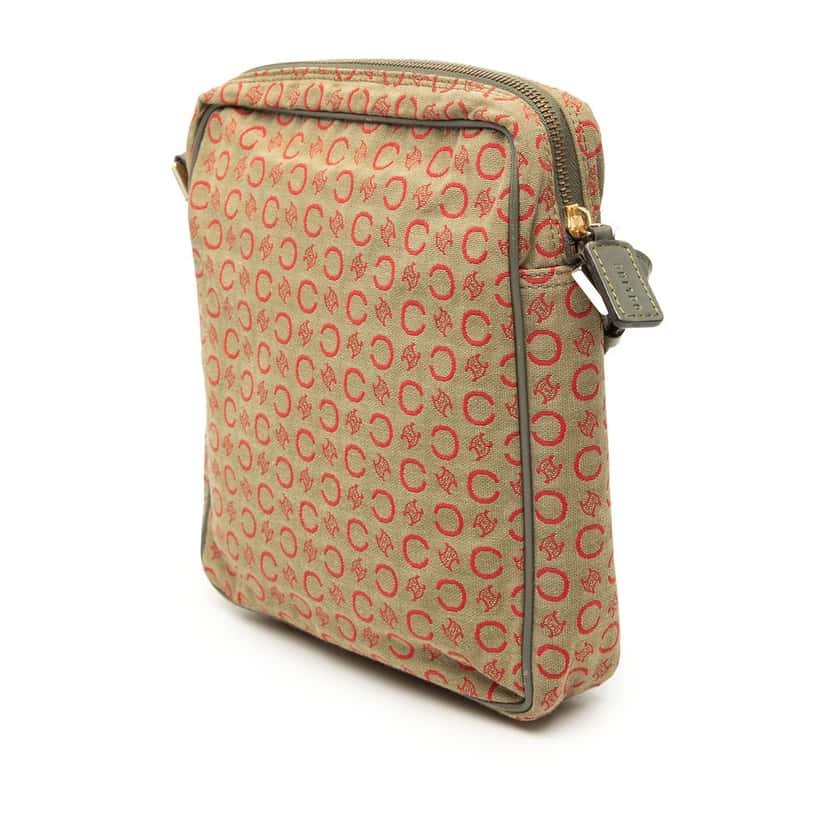 Celine C Macadam Canvas Crossbody Beige Very good condition - Back View