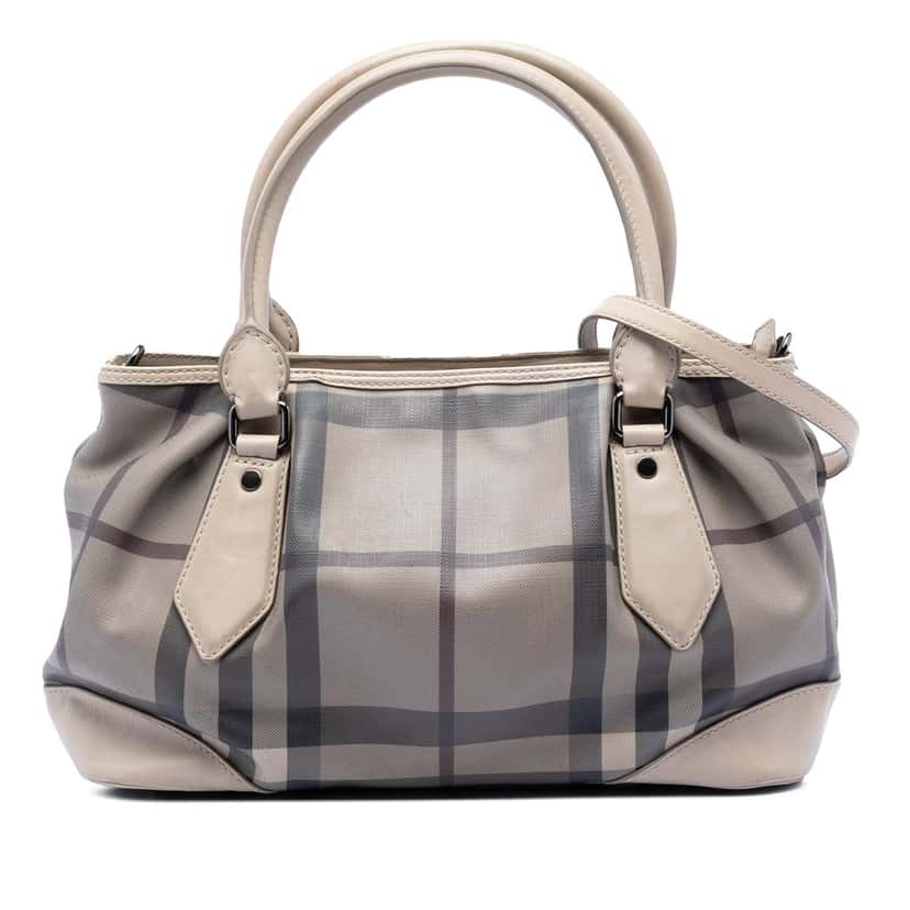Burberry Smoke Check Coated Canvas Heathcliff Satchel Other Very good condition - Front View