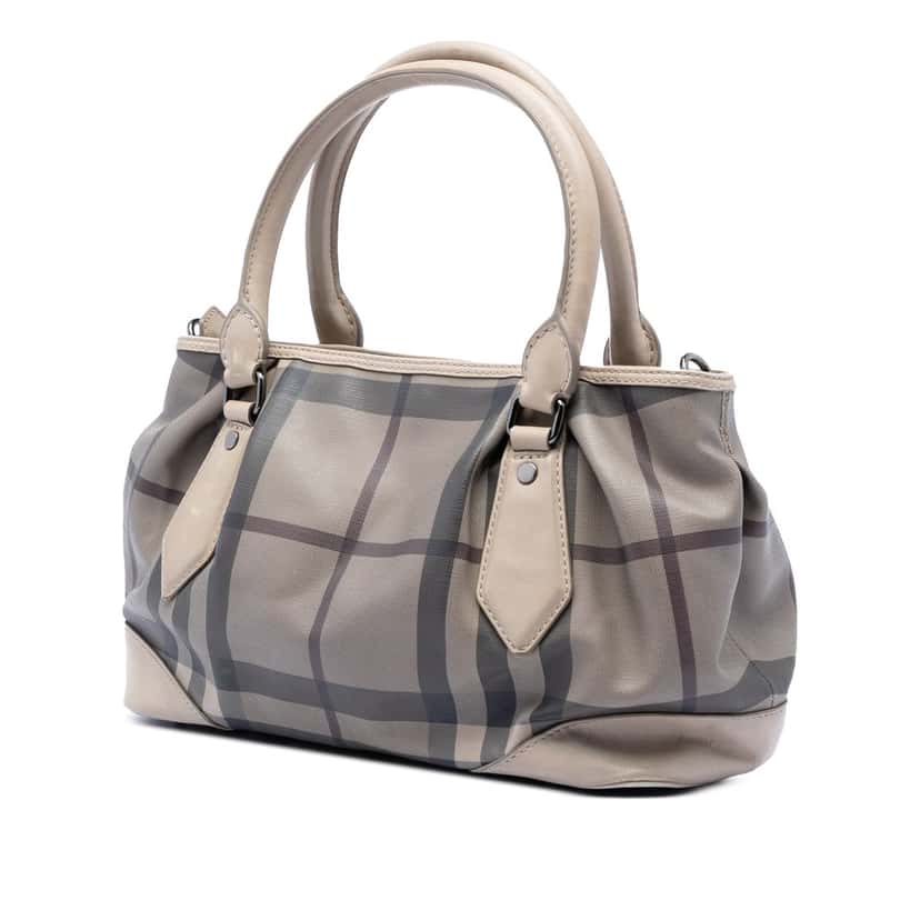 Burberry Smoke Check Coated Canvas Heathcliff Satchel Other Very good condition - Back View