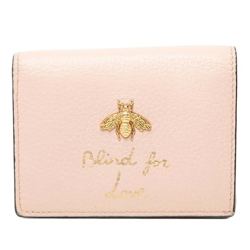 Gucci Calfskin Blind for Love Compact Wallet Pink Leather Very good condition - Front View