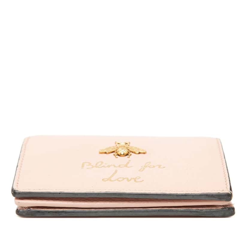 Gucci Calfskin Blind for Love Compact Wallet Pink Leather Very good condition - Inside View