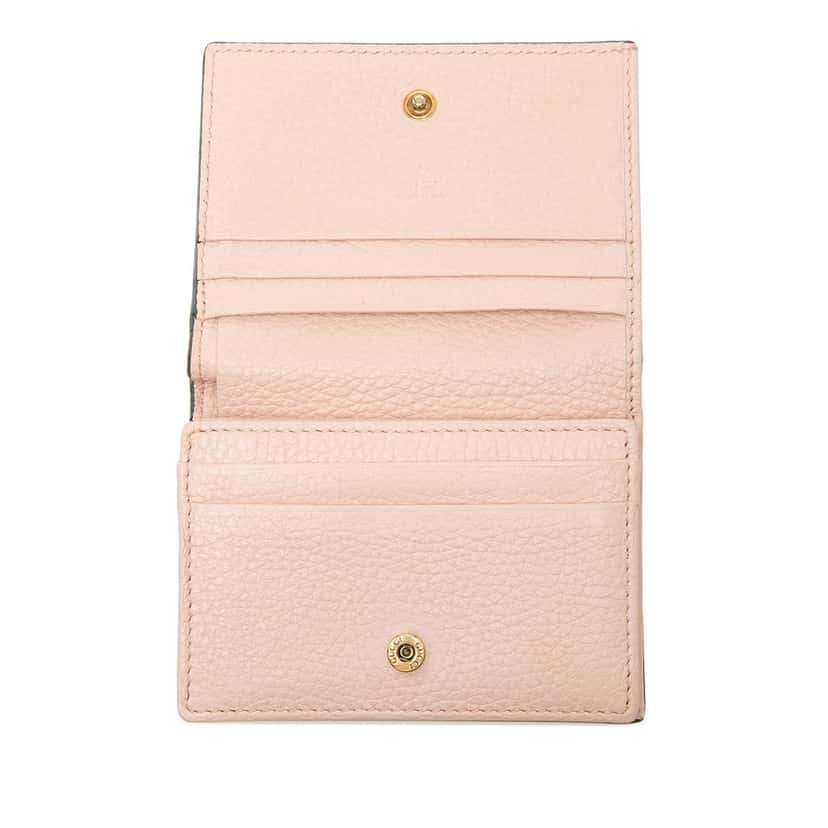 Gucci Calfskin Blind for Love Compact Wallet Pink Leather Very good condition - Model View