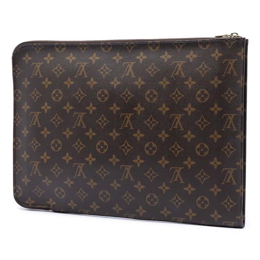 Louis Vuitton Monogram Poche Documents Portfolio Brown Very good condition - Back View