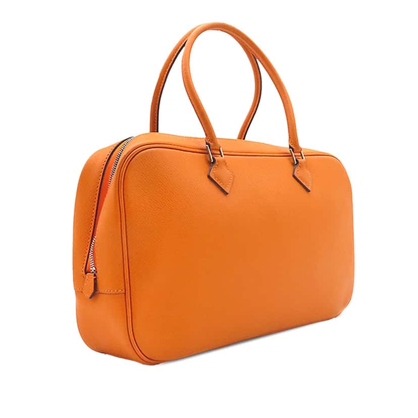 Hermès Epsom Plume Elan 28 Orange Leather Very good condition - Back View